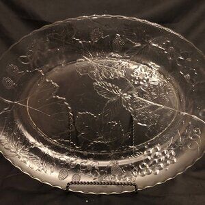 Vintage, Oval Glass Serving Platter
